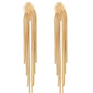 Fringe Metal Clip On Earrings
